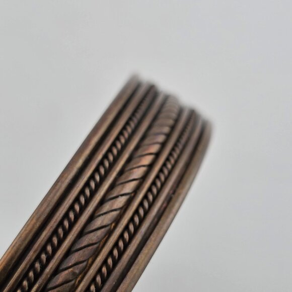 Vintage Copper and Brass Bangle Cuff Bracelet Boho Chic Jewelry - Picture 3 of 5